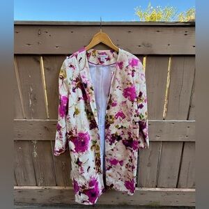 Liz Claiborne Floral Open Jacket Sz L - EUC